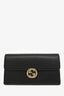 Gucci Black Leather Dollar Interlocking G Logo Continental Wallet