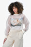 Selkie Oatmilk Ghosted Crewneck Sweater Size S