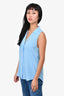 Equipment Blue Sleeveless Collared Top Size S