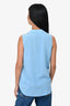 Equipment Blue Sleeveless Collared Top Size S