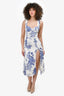 Reformation Cream/Blue Sleeveless Midi Dress Size 2