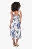 Reformation Cream/Blue Sleeveless Midi Dress Size 2