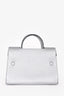 Christian Dior Silver Leather Medium Diorever Flap Tote With Strap