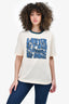 Lanvin Cream/Blue Graphic T-Shirt Size M
