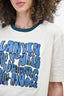 Lanvin Cream/Blue Graphic T-Shirt Size M