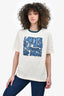 Lanvin Cream/Blue Graphic T-Shirt Size M