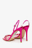 Gianvito Rossi Pink Metallic Jewel 105 Plexi Strap Sandals Size 37.5/38