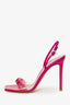 Gianvito Rossi Pink Metallic Jewel 105 Plexi Strap Sandals Size 37.5/38