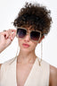 Gucci Gold Chain Trim Framed Square Sunglasses