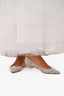 Rene Caovilla Silver Crystal Embellished 'Cinderella' Pointed Toe Flats Size 38