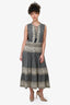 Sea New York Navy/Cream Printed Maxi Dress Size 8