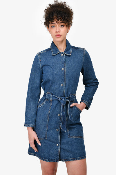 A.P.C Dark Wash Belted Denim Dress Size XS – Mine & Yours