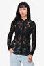 Burberry London Black Lace Button-Up Shirt Size 6 US
