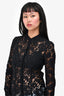 Burberry London Black Lace Button-Up Shirt Size 6 US