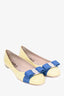 Salvatore Ferragamo Yellow/Blue Patent Leather Ballerina Flats Size 5.5