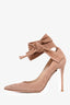 Gianvito Rossi Nude Suede Ankle Wrap Pointed Heels Size 36