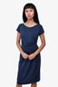 Weekend Max Mara Navy Knotted Midi Dress Size M