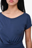 Weekend Max Mara Navy Knotted Midi Dress Size M