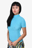Issey Miyake Me Blue Mockneck Top Size S