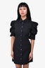 Frame Black Dress with Puff Sleeves Size M