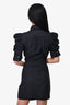Frame Black Dress with Puff Sleeves Size M