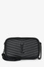 Saint Laurent 2020 Black Leather Chevron Quilted Mini Lou Camera Crossbody