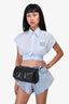 Saint Laurent 2019 Black Crinkled Leather Monogram Belt Bag