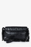 Saint Laurent 2019 Black Crinkled Leather Monogram Belt Bag