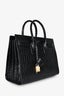 Saint Laurent Black Croc Embossed Small 'Sac de Jour' Top Handle With Strap