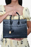 Saint Laurent Black Croc Embossed Small 'Sac de Jour' Top Handle With Strap