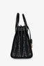 Saint Laurent Black Croc Embossed Small 'Sac de Jour' Top Handle With Strap