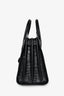Saint Laurent Black Croc Embossed Small 'Sac de Jour' Top Handle With Strap