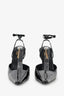 Saint Laurent Black Patent Leather Crystal Pointed Heels Size 37