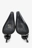 Saint Laurent Black Patent Leather Crystal Pointed Heels Size 37