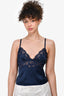 Pinko Navy Blue Silk/lace Camisole Size 40