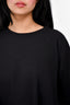 Baserange Black Ribbed Back Tie Top Size XS