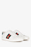Gucci White Leather Web Bee Ace Sneakers Size 38