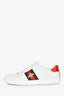 Gucci White Leather Web Bee Ace Sneakers Size 38