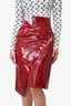 Isabel Marant Red Patent Knee Length Skirt Size 34