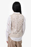 Maison Margiela Cream Wool Knit Cut-Out Detail Sleeveless Top Size S