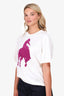 Sportmax Purple/White Printed T-shirt Size XL