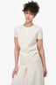 Loro Piana Cream Silk Maxi Dress with Pleated Front Size 40