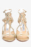 Jimmy Choo Gold Patent Leather Strappy Sandals Size 39