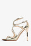 Jimmy Choo Gold Patent Leather Strappy Sandals Size 39