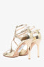 Jimmy Choo Gold Patent Leather Strappy Sandals Size 39