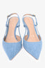 Gianvito Rossi Blue Denim Sling Back Heel Size 39.5
