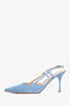 Gianvito Rossi Blue Denim Sling Back Heel Size 39.5