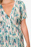 Ba&sh Blue/Pink Pattern Short Sleeve Button-Up Dress Size 4