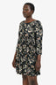 Ba&sh Black/Floral Quarter-Sleeve Mini Dress Size 3