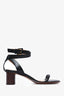 Isabel Marant Black Leather Strappy Block Heels Size 39